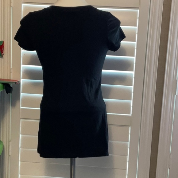 Ambiance Black Short Sleeve V-Neck Tee - Picture 4 of 7